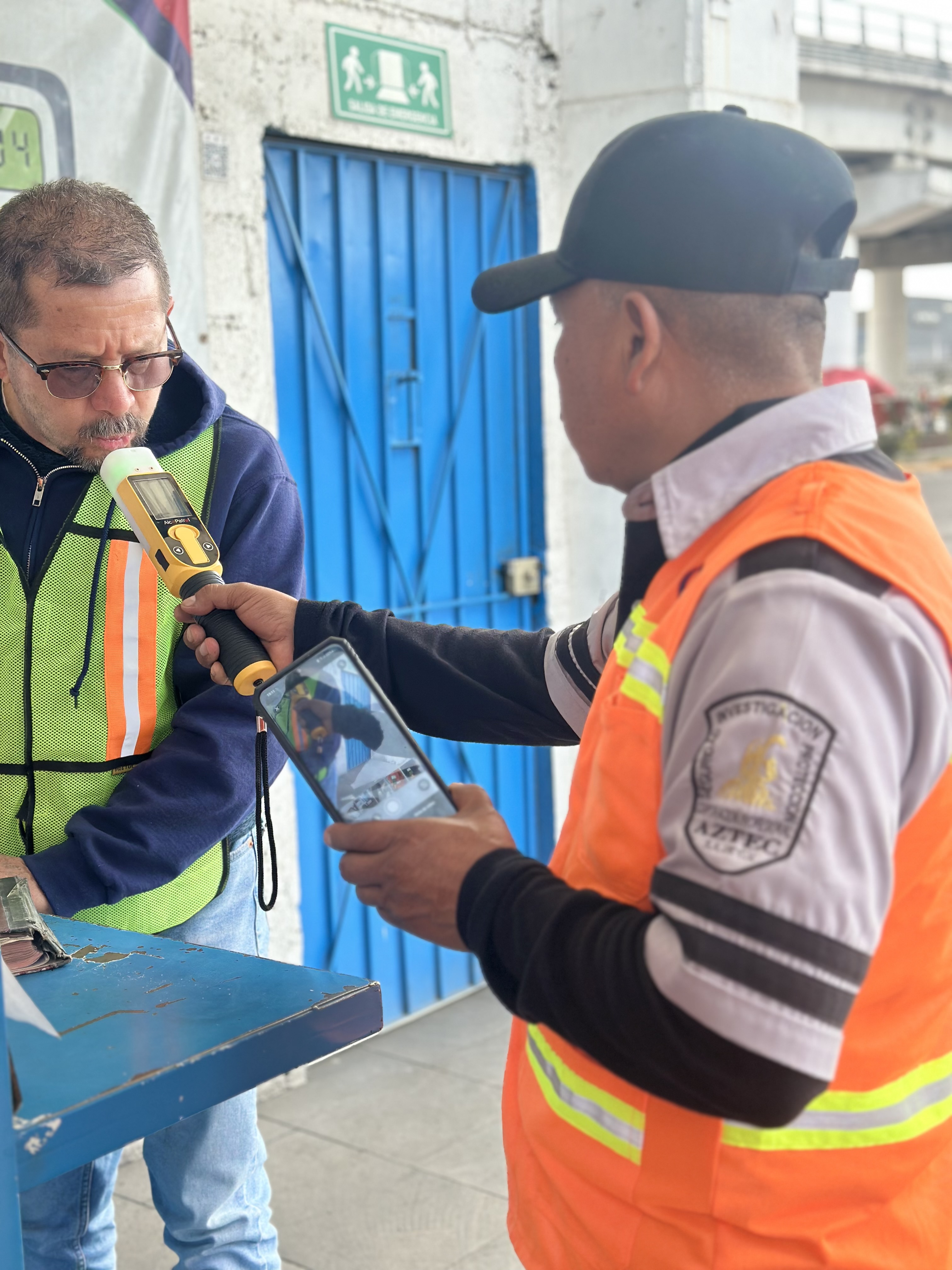 Prueba de alcoholimetría en campo